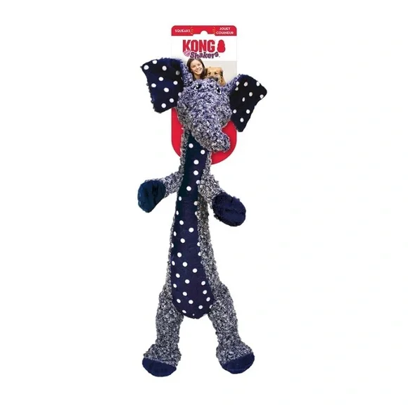 KONG Navy Plush Dog Toy with White Polka Dots NWT 1 foot long! - Picture 1 of 12